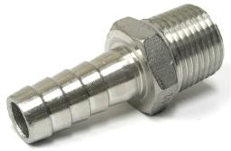 STAINLESS STEEL 3/8" BARBED HOSE FITTING - 1/2" MALE NPT