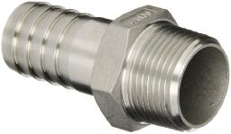 STAINLESS STEEL 1/2" BARBED HOSE FITTING - 1/2" MALE NPT