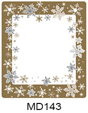 MD 143 Gold and Silver Snow Flakes Custom Wine Labels Set of 30